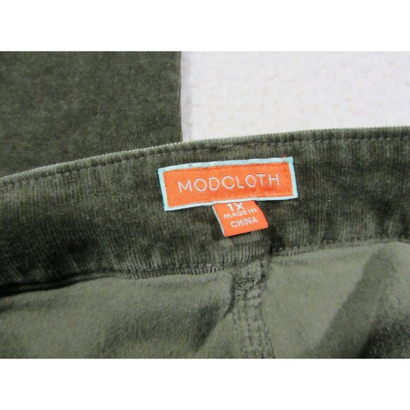 Modcloth women's army green stretch tapered leg corduroy pants 1X - Picture 8 of 12